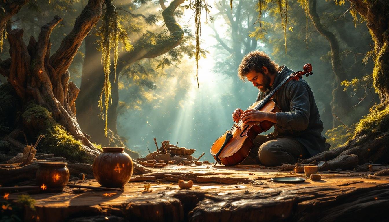 oregon craftsman carving violas north georgia mountains