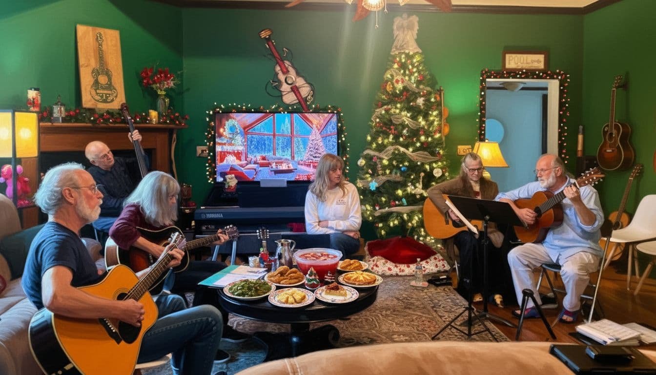 diverse southern family christmas gathering food music b81a6b4a